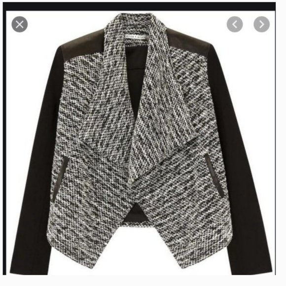 Alice + Olivia Burma Leather Drape Jacket S nwot - Picture 4 of 15